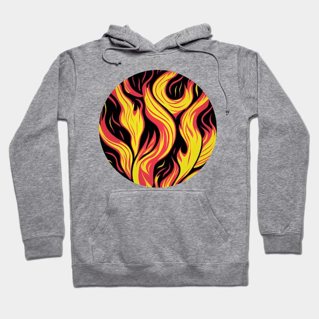 Abstract Fire Circle || Vector Art Flames Hoodie by Mad Swell Designs